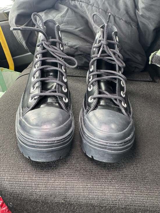 Converse Shoes - Chuck Taylor All Star Lugged Heel Platform Patent Leather High Top Boots